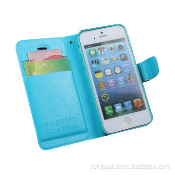 Mobile phone covers for iPhone 5/5s, PU + PC leather material/card insert support